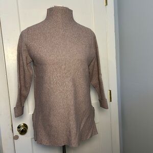 Tahari long sleeve, funnel neck sweater - Mauve - Women's size Large w/zippers